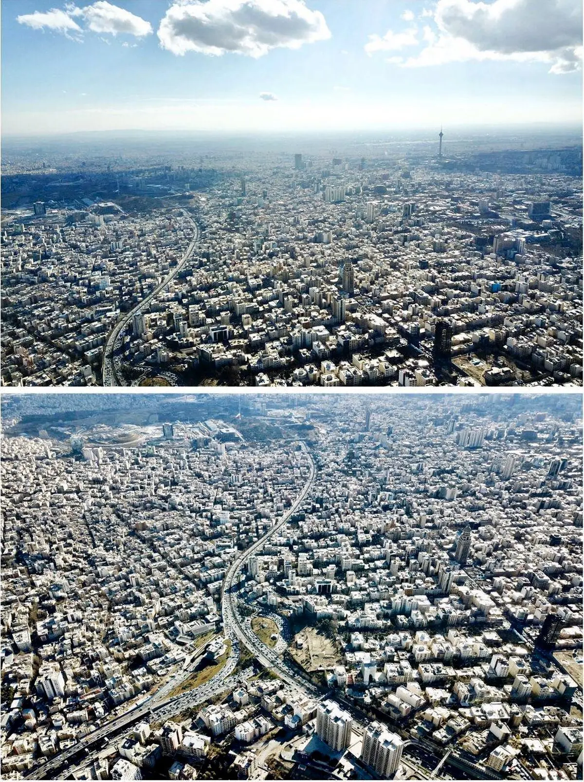نمایی از هوای پاک تهران از ارتفاع ۵۰۰ متری/ عکس