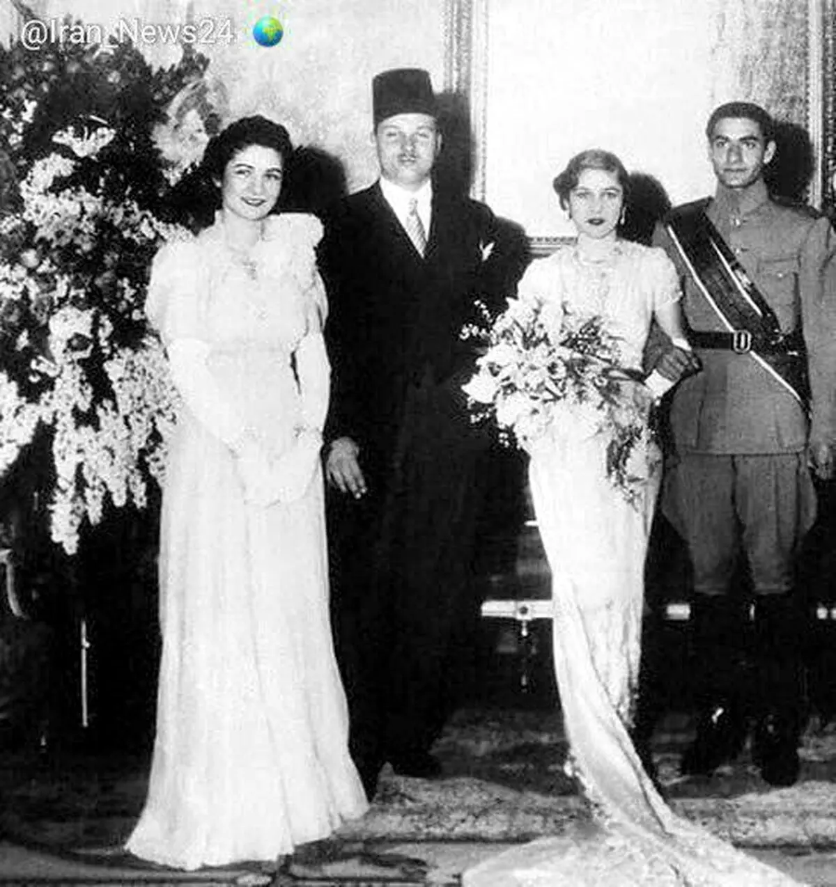 عکس کمیاب و دیده نشده از اولین ازدواج محمد رضا پهلوی با فوزیه شاهزاده مصری