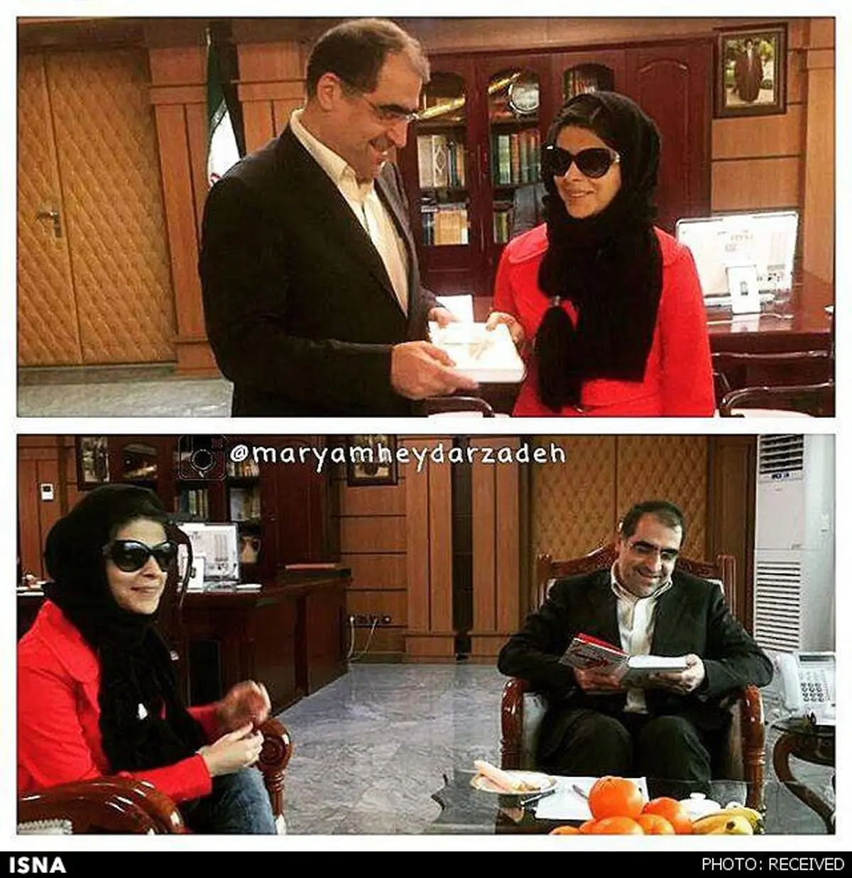 ستایش مریم حیدرزاده از وزیر بهداشت+ عکس