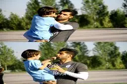 عکس/ شوخی پسر پژمان نوری با فروزان