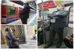 شهردار تهران با مترو به محل کارش رفت! + عکس