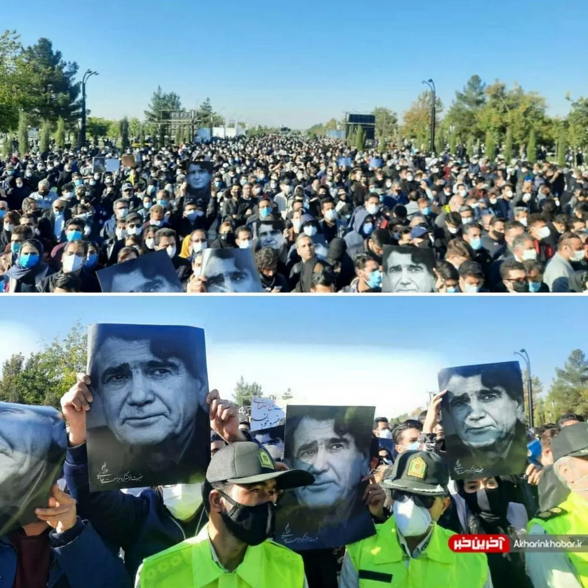 محل دفن استاد شجریان تغییر کرد/ پیکر خسرو آواز ایران در دل خاک آرام گرفت / آواز "مرغ سحر" همایون بر مزار پدر + تصاویر