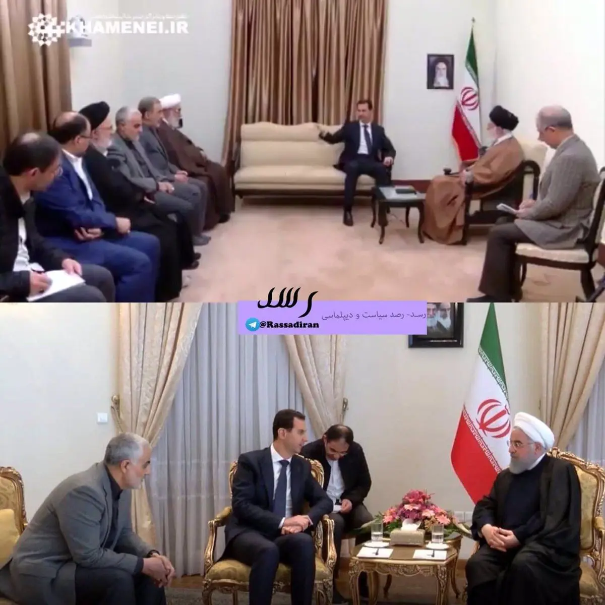 حضور سردار سلیمانی در ديدارهای بشار اسد در ایران/ عکس