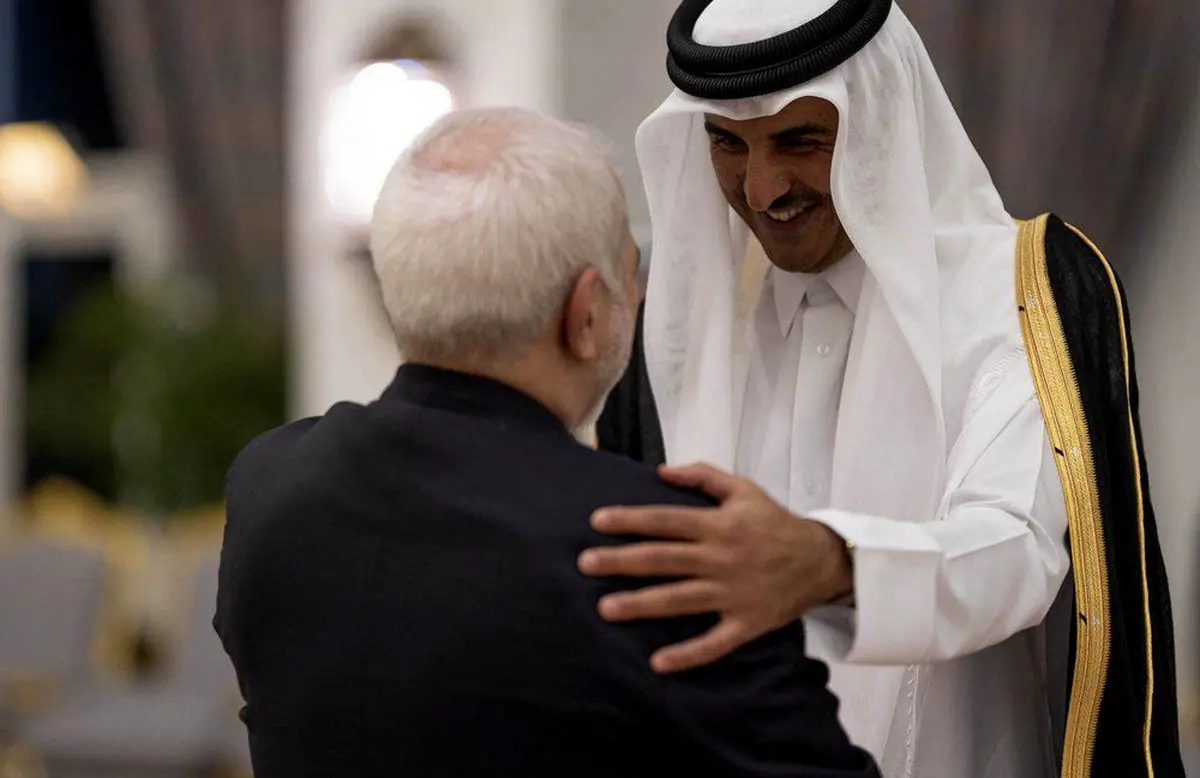 عکس/ خوش و بش امیرقطر با ظریف