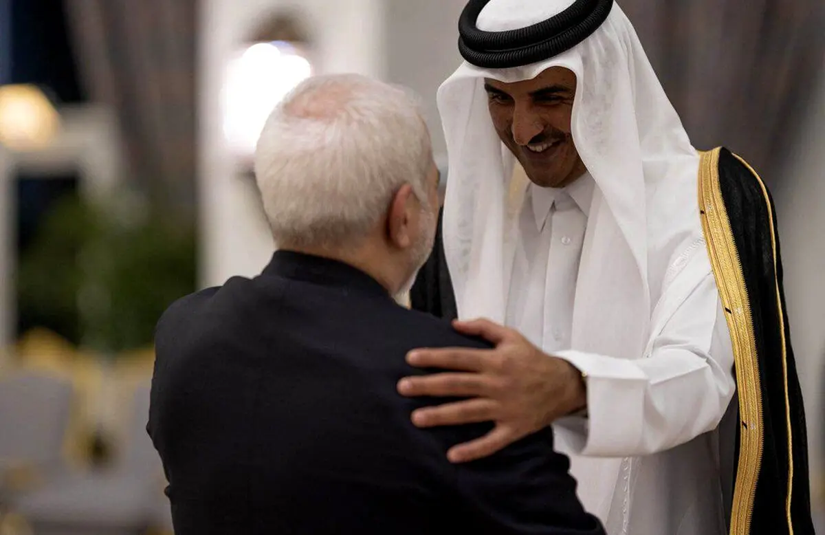 عکس/ خوش و بش امیرقطر با ظریف