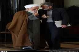 گپ دو نفره حداد عادل و ناطق نوری/ عکس