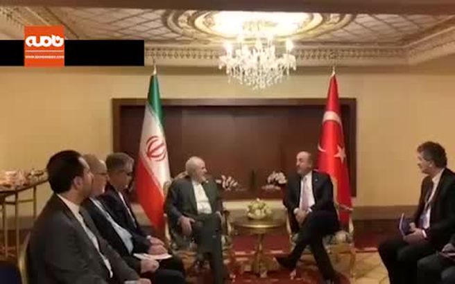 فیلم / دیدار و گفتگوی وزرای امور خارجه جمهوری اسلامی ایران و ترکیه