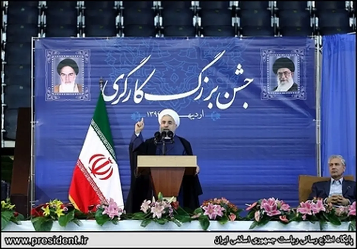 رییس جمهور در جشن بزرگ کارگری/تصاویر