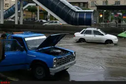 آبگرفتگی معابر در روز مناظره انتخاباتی/تصاویر