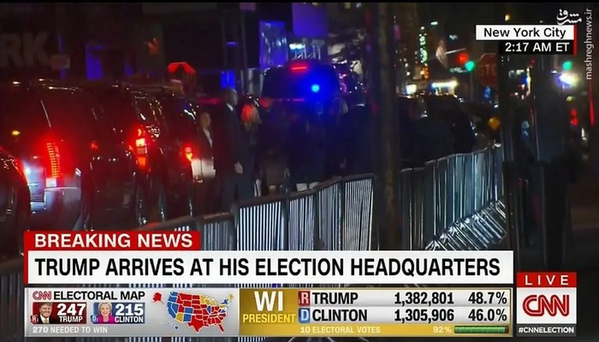 اسکورت خودروی ترامپ پس از پیروزی/عکس