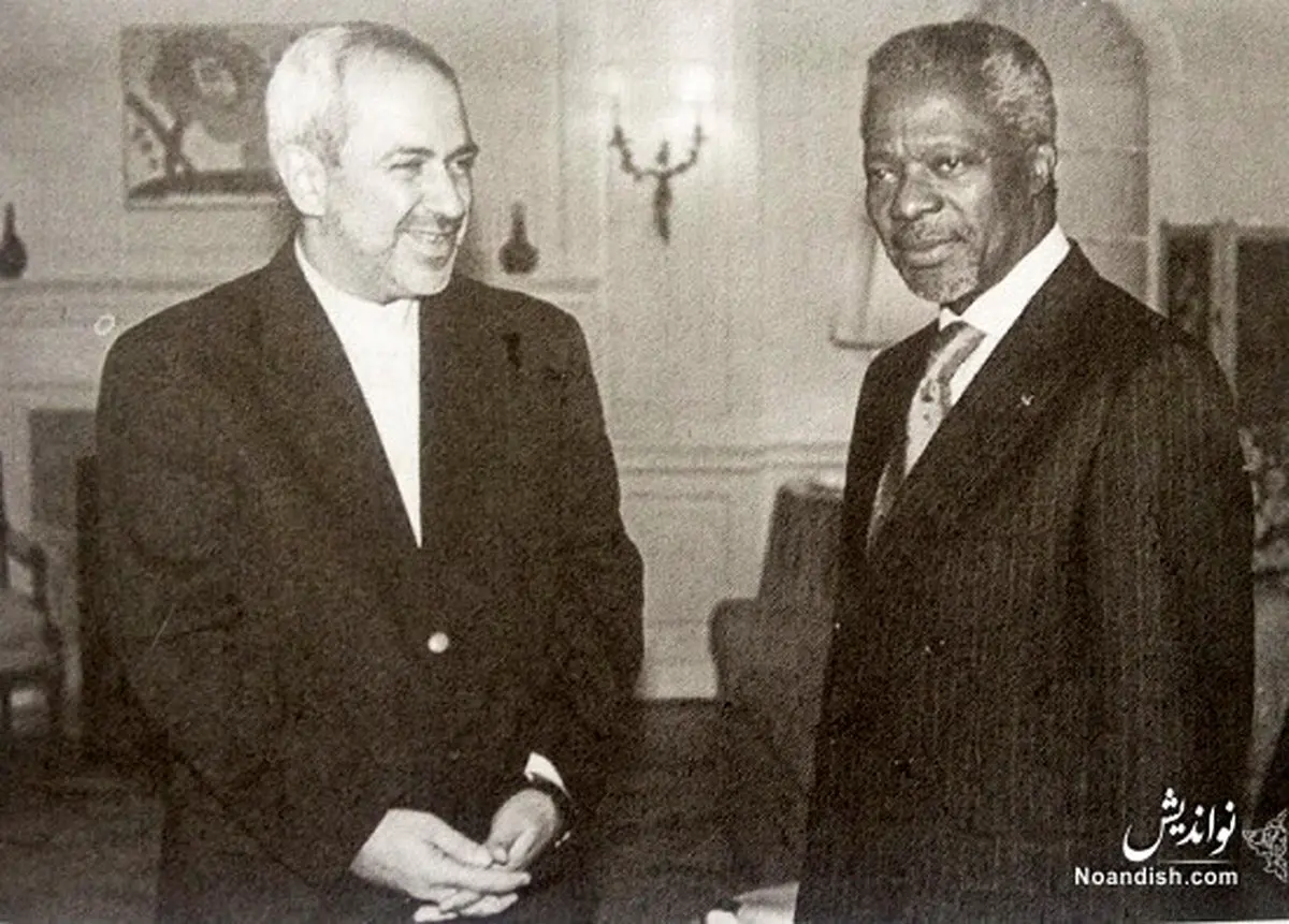 ظریف در منزل کوفی عنان/عکس