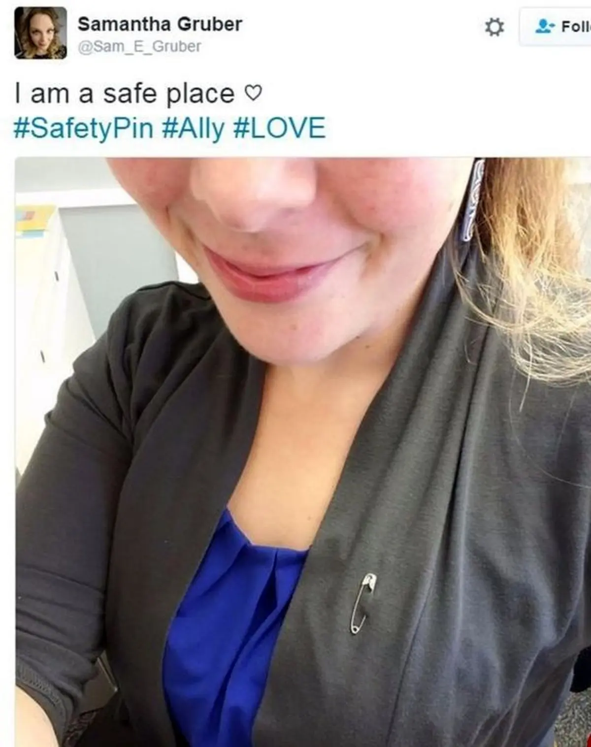 پس از پیروزی ترامپ، مردم سنجاق قفلی به خود وصل می کنند