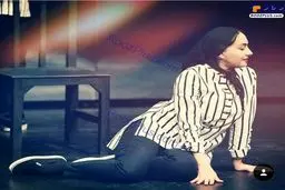 دراز کشیدن هانیه توسلی با لباس های نامتعارف + عکس