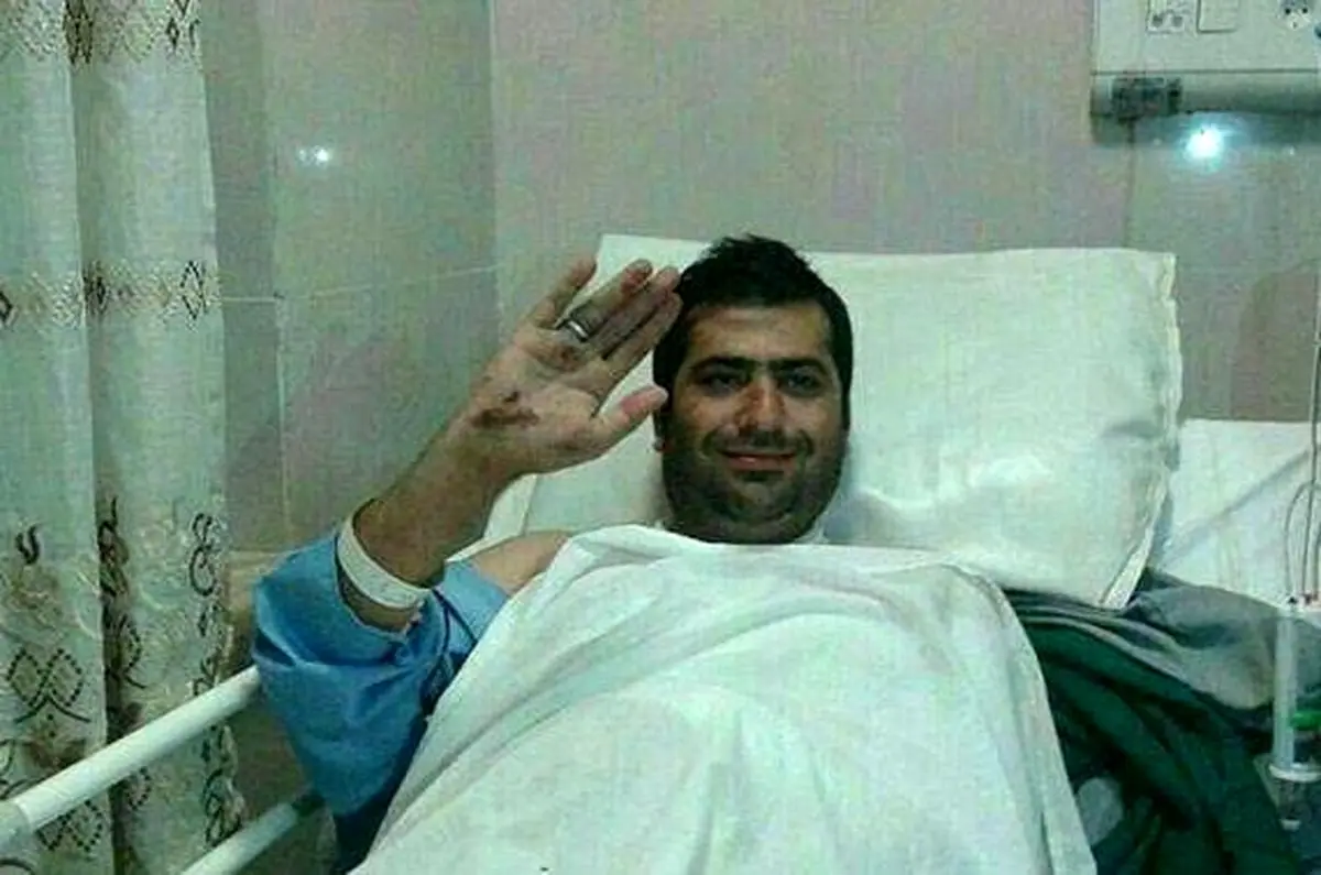 تصویری از علی سامری در بیمارستان بعد از سانحه