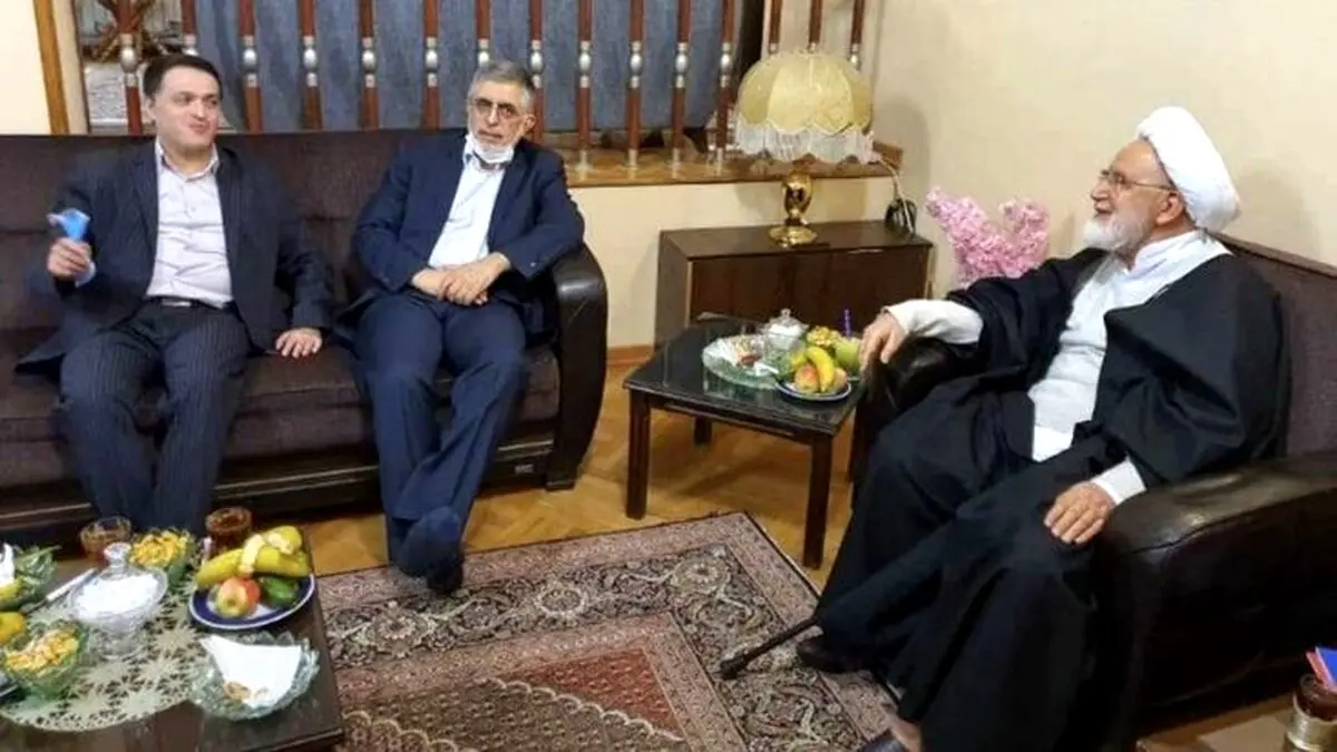 دیدار دو عضو حزب کارگزاران با شیخ مهدی کروبی + عکس