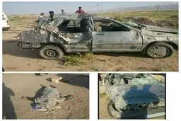 برخورد پراید با تیر برق/ عکس