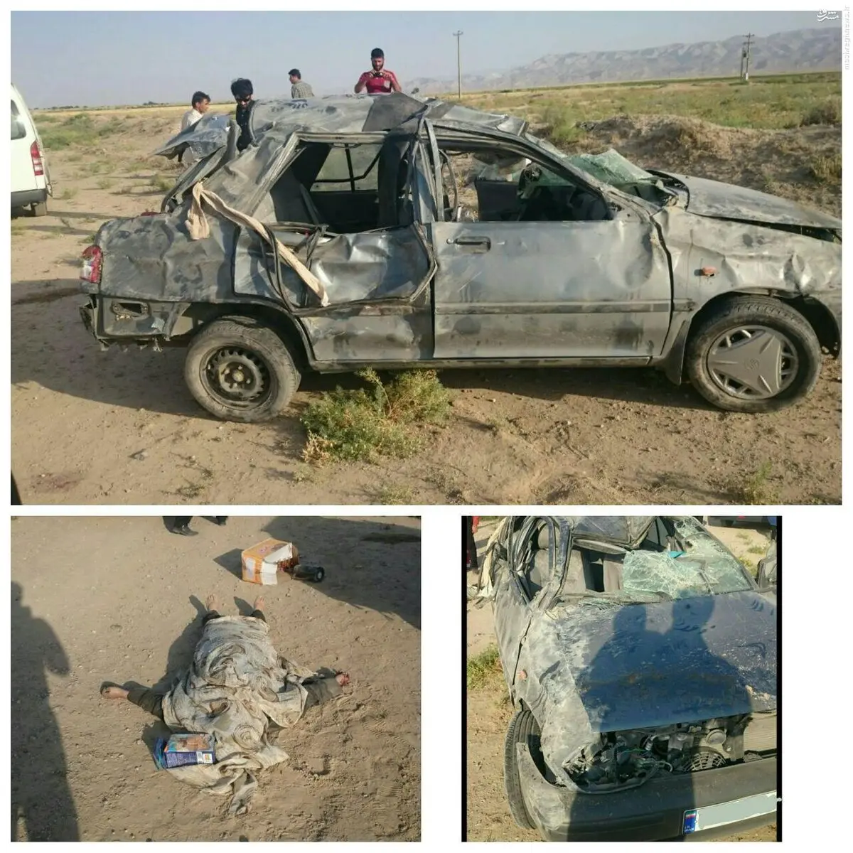 برخورد پراید با تیر برق/ عکس