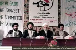 آیت‌الله شاهرودی در کنفرانس جنایات صدام/ عکس