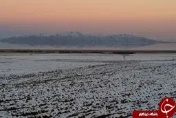 دریاچه ارومیه بعد از بارش برف + تصاویر