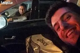 سلفی ترافیکی علی ضیا و پرویز مظلومی/عکس