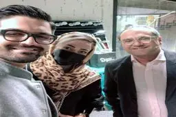 سینا شعبانخانی و همسرش در کنار رامبدجوان در پشت صحنه خندوانه+عکس