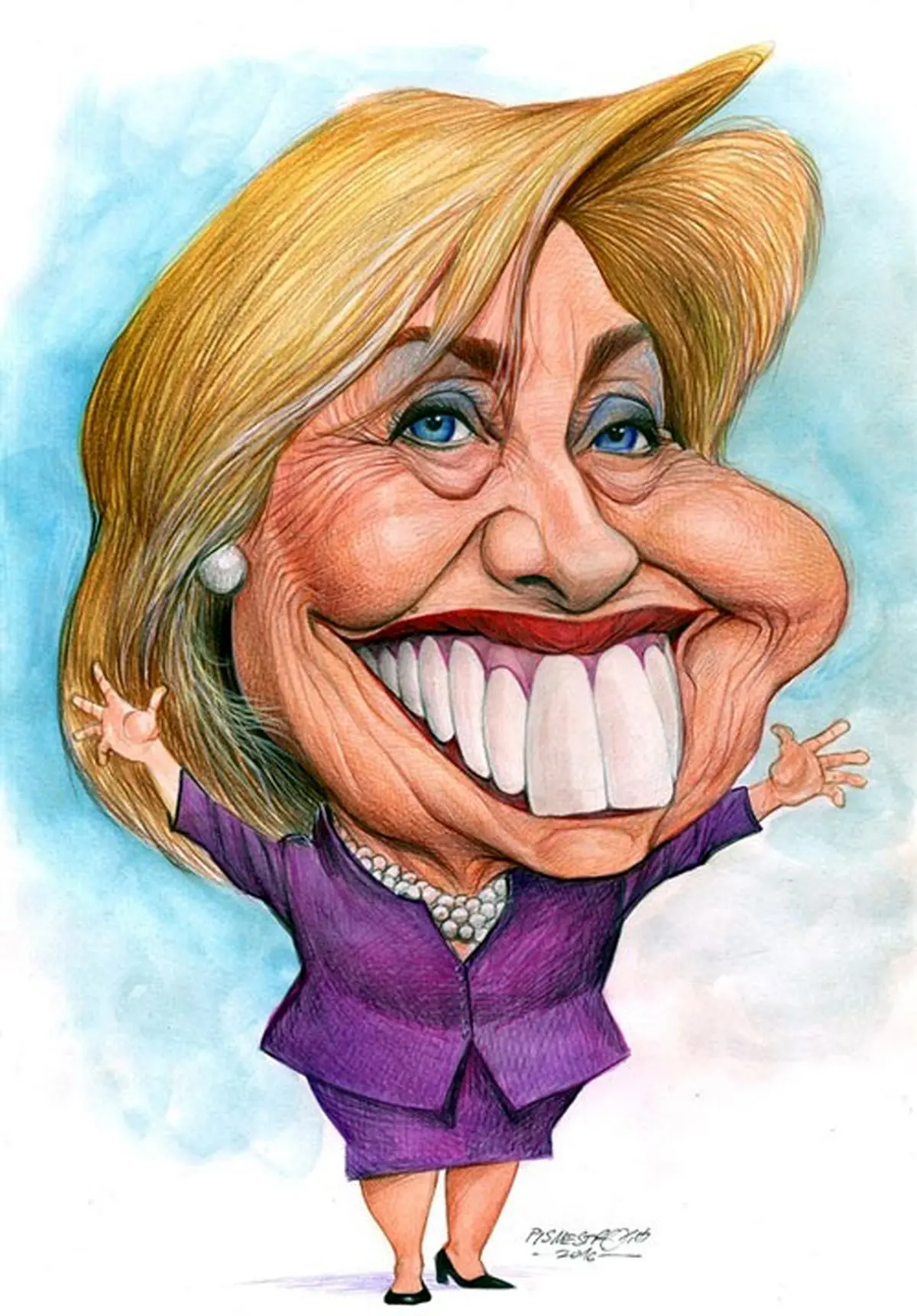 خنده های هیلاری کلینتون!/کاریکاتور