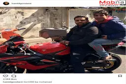 حمید گودرزی، سوار بر موتور ۱۰۰۰/ عکس