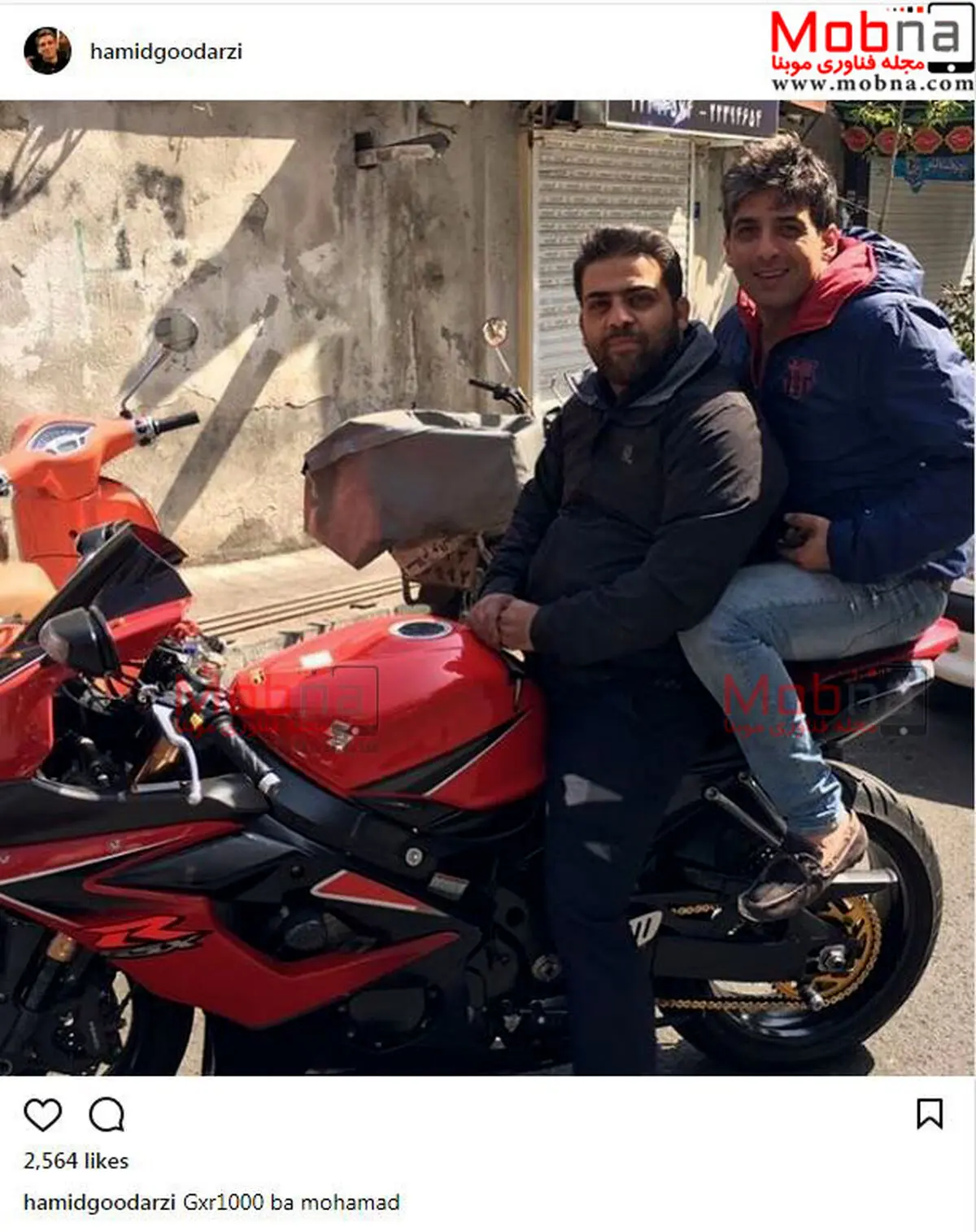 حمید گودرزی، سوار بر موتور ۱۰۰۰/ عکس