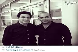 همایون شجریان در کنار نوازنده محبوب/عکس