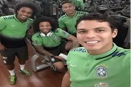 سلفی سیلوا، نیمار و مارسلو در اردوی برزیل