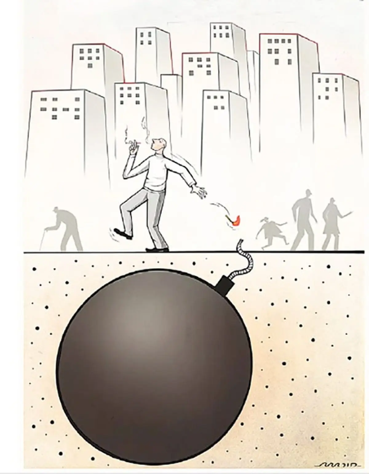 تهران روی بمب!/ کاریکاتور