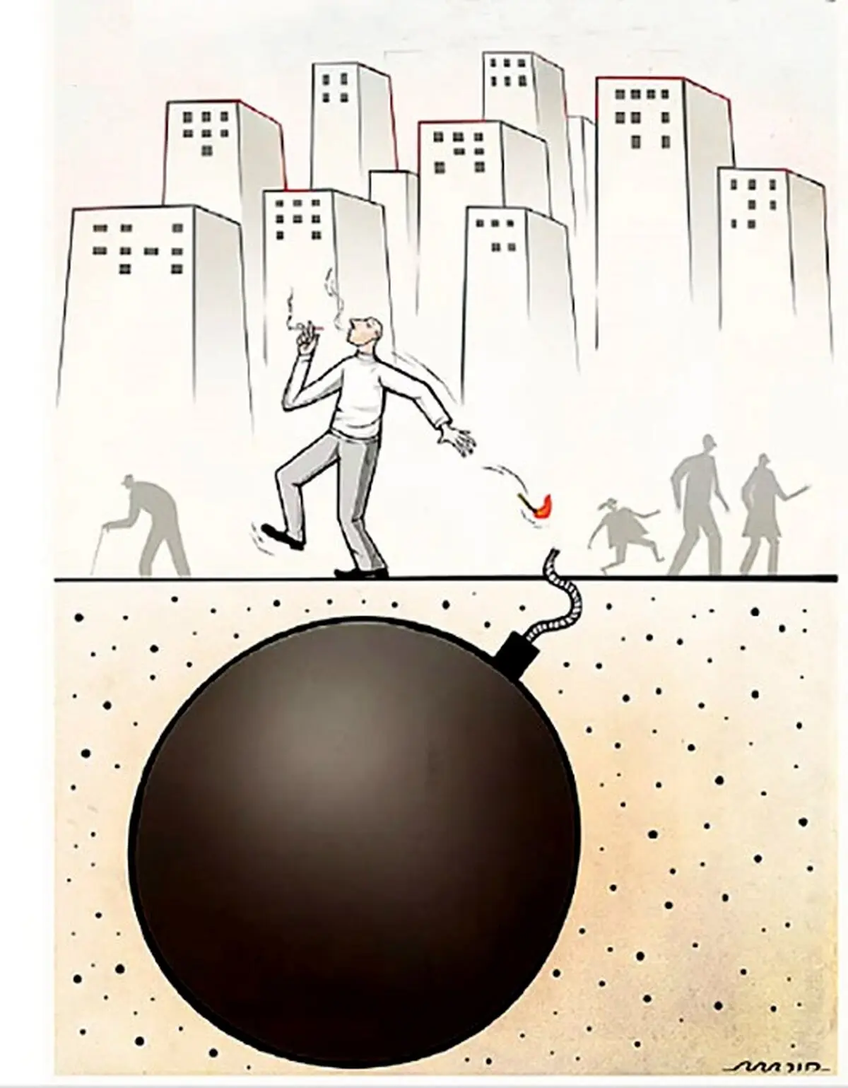 تهران روی بمب!/ کاریکاتور