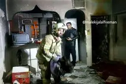 تصاویری از انفجار و آتش‌سوزی یک خانه در تهران