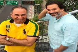 حمید فرخ نژاد و پیمان قاسمخانی بر فراز پل طبیعت/عکس