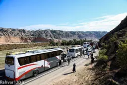 ترافیک عبوری زائرین اربعین حسینی از مرز مهران/تصاویر