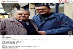 عکس یادگاری اکبر عبدی به همراه کامبیز دیرباز در فیلم «سوء تفاهم» / عکس