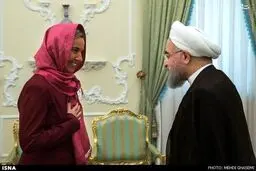 خوش و بش موگرینی با روحانی/ عکس