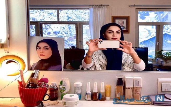 عکس / سلفی آزاده زارعی در اتاق گریم
