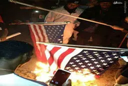 سوزاندن پرچم آمریکا در آمریکا/ عکس