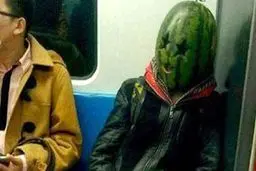 دستگیری مرد کله هندوانه ای/عکس