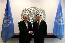 دیدار لاریجانی با بان‌کی‌مون/عکس