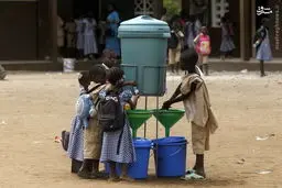 عکس/ بشکه ضدعفونی در حیاط مدرسه