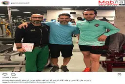 پیمان معادی به همراه علی کریمی در تمرین بدنسازی/ عکس