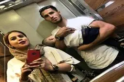 عکس علی علیپور و همسرش در آسانسور