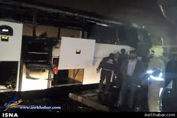 حریق ناگهانی ولوو در ترمینال‌ جنوب /تصاویر