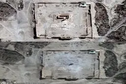 انتشار تصاویر ماهواره ای  تخریب معبد تاریخی «بعل» در سوریه به دست داعش