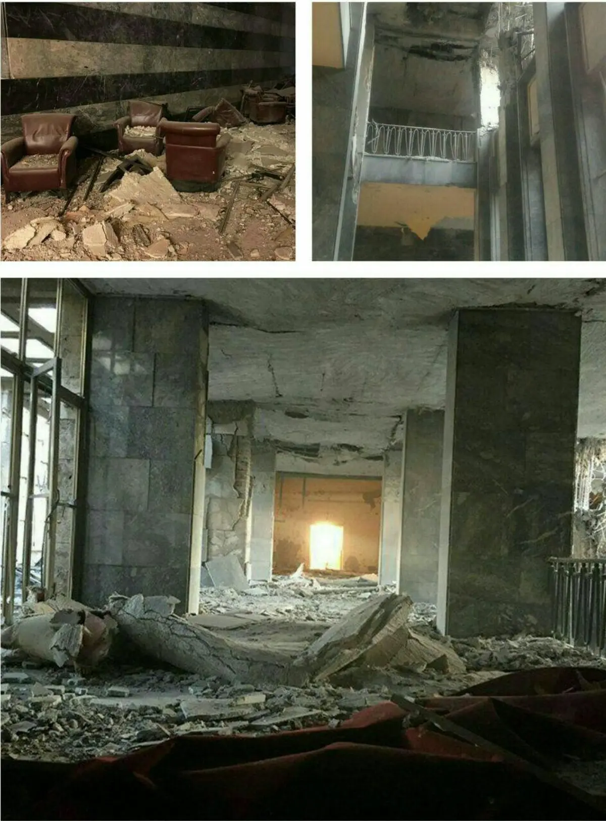 پارلمان ترکیه پس از بمب باران/ عکس