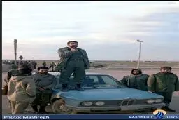 عکس/ سخنرانی فرمانده سپاه از روی BMW