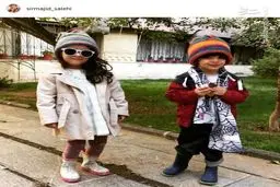 عکسی از دوقلوهای بانمک آقای بازیگر