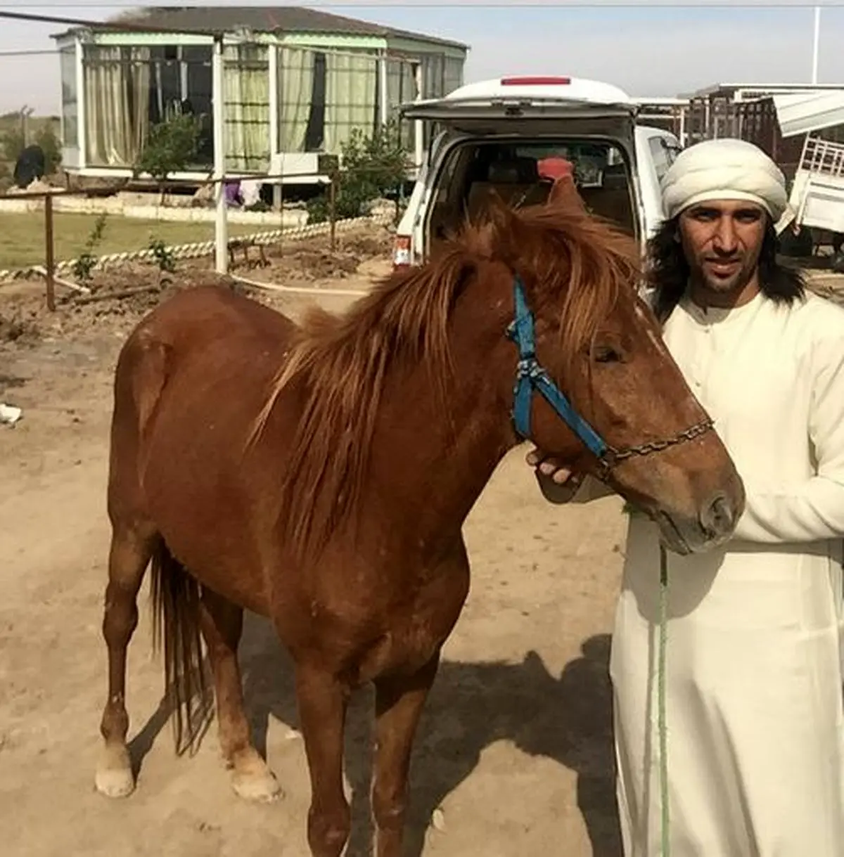 جاسم کرار و اسبش/ عکس